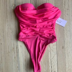 Oh Polly Hot Pink Cupped bodysuit (NWT)